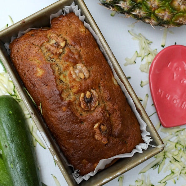 Pineapple & Walnut Zucchini Bread - Vegan