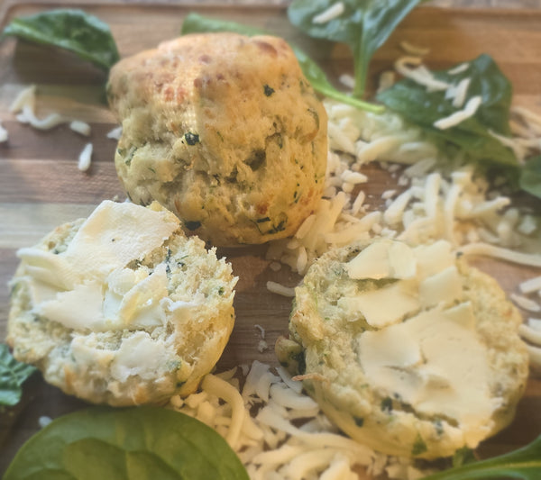 Fresh Spinach & Mozzarella Savory Scones