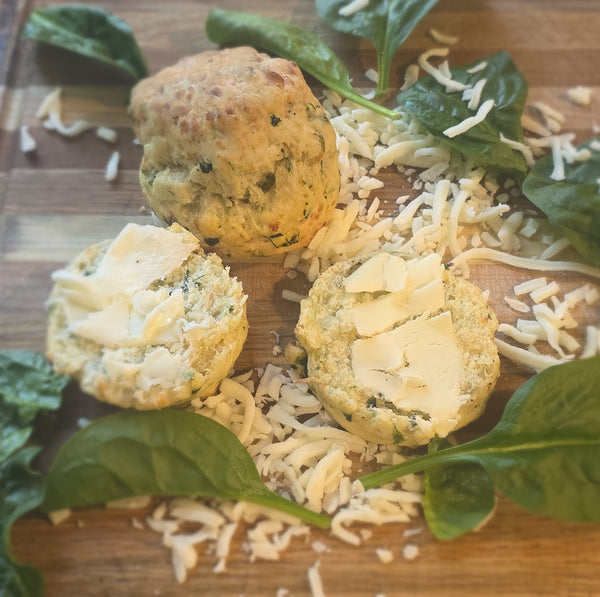 Fresh Spinach & Mozzarella Savory Scones