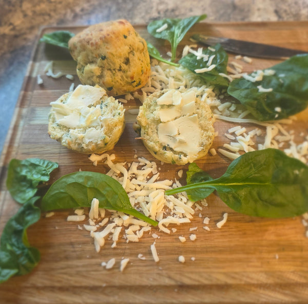Fresh Spinach & Mozzarella Savory Scones